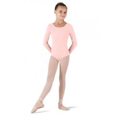 BLOCH Girls Long Sleeved Leotard Light Pink