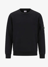 C.P. Company Kids light fleece crewneck sweatshirt with iconic lens detail, ribbed crewneck and cuffs Regular fit for everyday versatility. Black