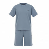 C.P. COMPANY Boys Cotton Jersey T-shirt with matching shorts
T-SHIRT Ribbed crewneck, chest printed logo. Silver Blue