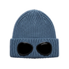 cp boys goggle beanie in a dusty blue colour
