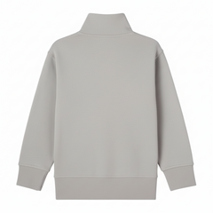 C.P. Company boys' U16 diagonal fleece half zip closure, high neck sweatshirt with iconic lens detail, ribbed texture, and reinforced cuffs and hem.