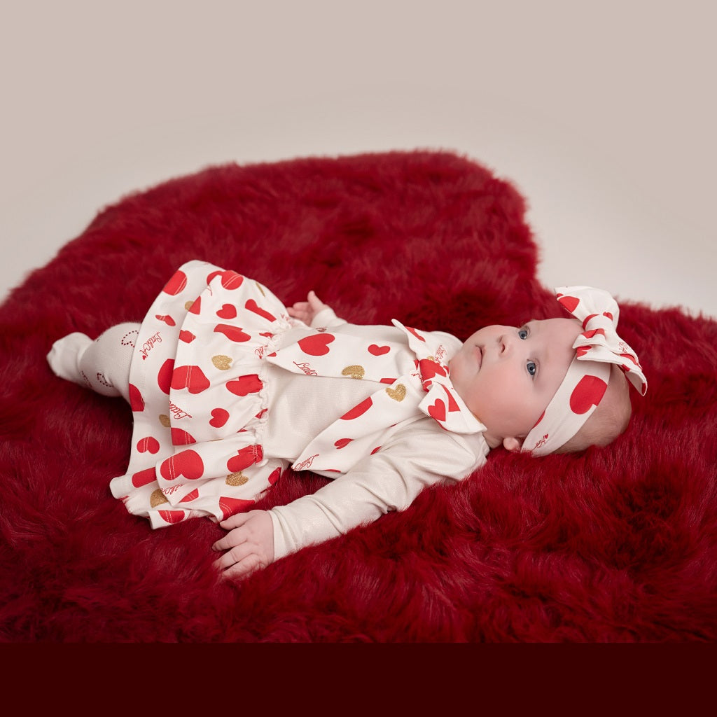 Hannah Heart Print Bow Dress Hannah Heart Print Bow Dress