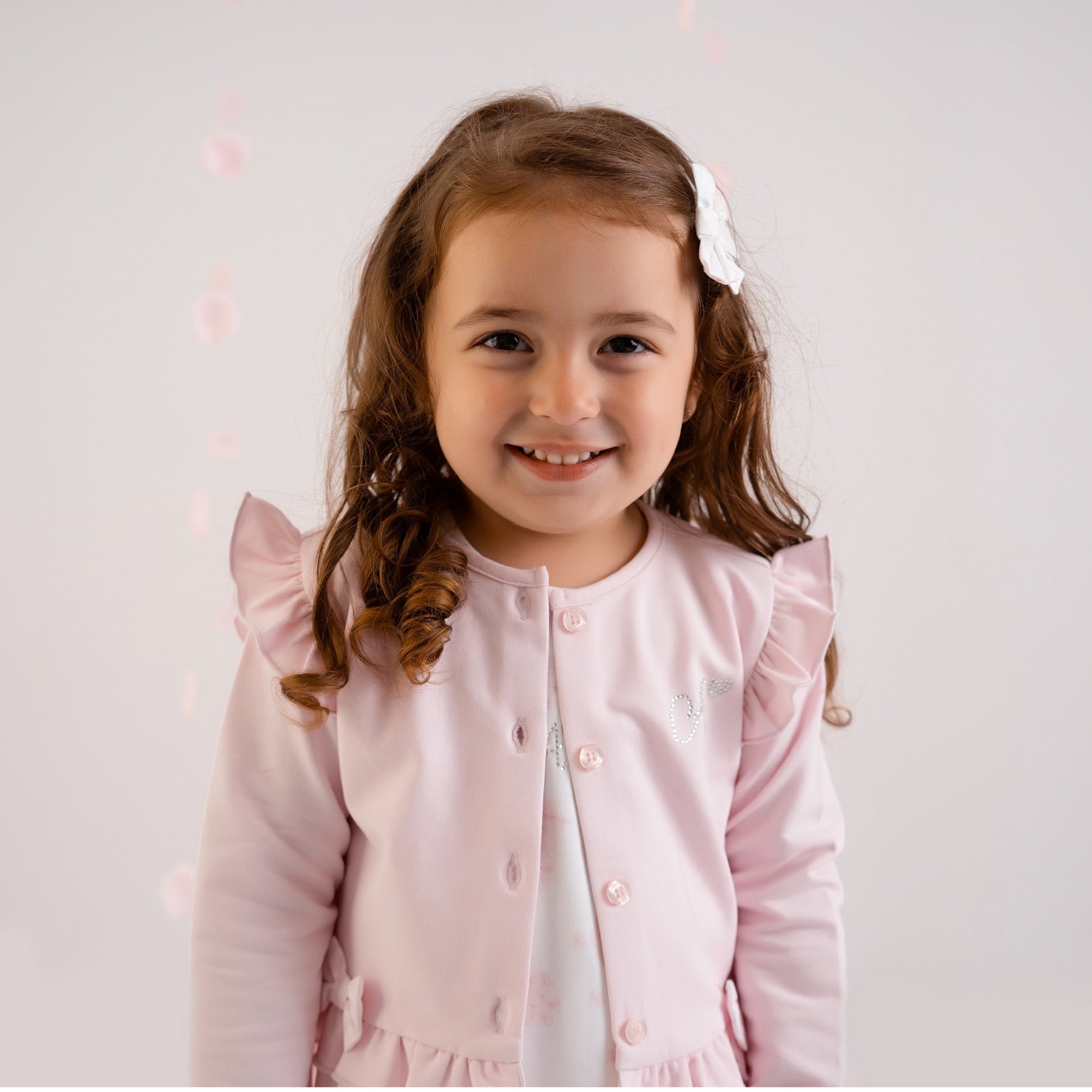 LITTLE A Ashleigh Cardi with Bows Pink LITTLE A Ashleigh Cardi with Bows Pink