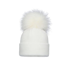 Pom Pom Envy Baby Knit Single Hat White