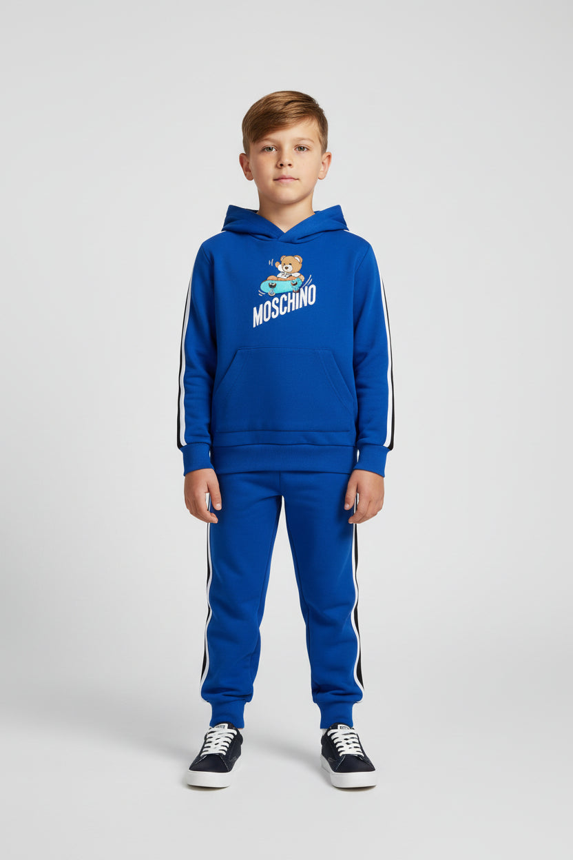 Moschino Kids Teddy Hooded Tracksuit Surf Blue