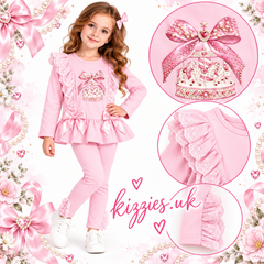 Giorgio Bambini Girls Pink Carousel Top & Legging Set