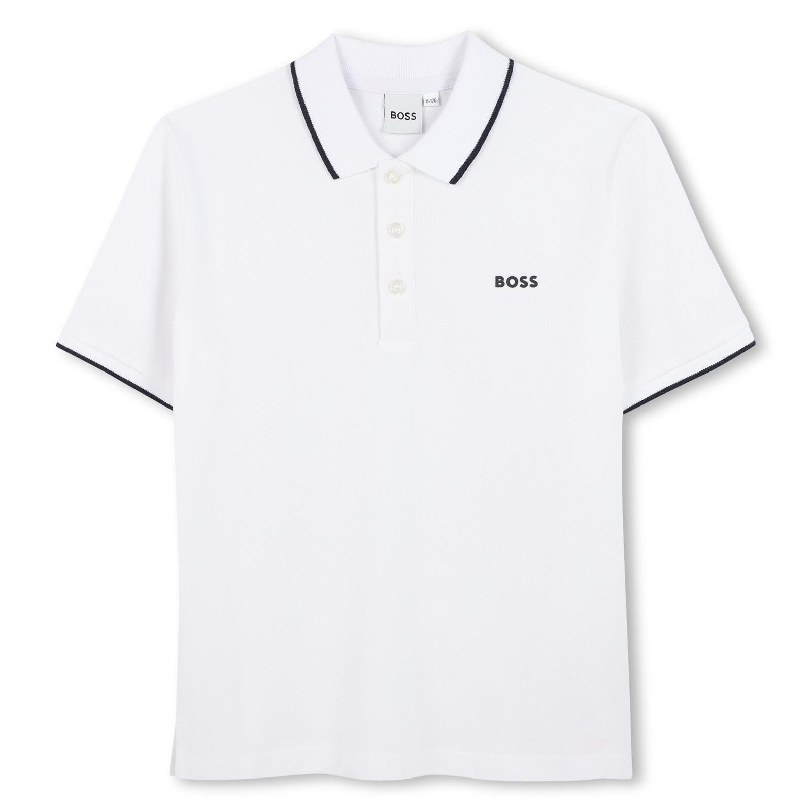BOSS Logo Polo Shirt White