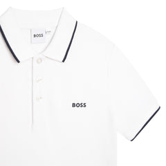 BOSS KIDS Logo Polo Shirt White
