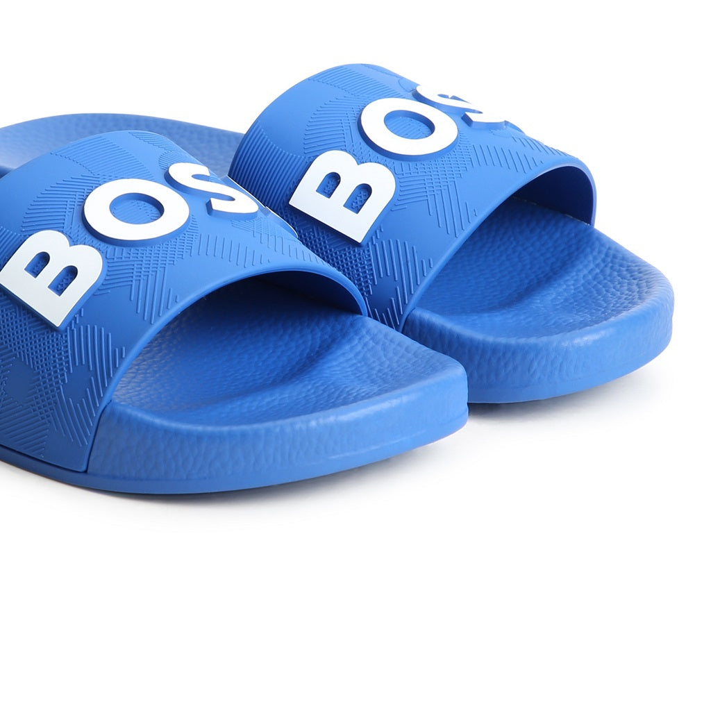 BOSS Kids Aqua Slides Electric Blue