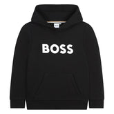BOSS KIDS Black Hooded Sweatshirt