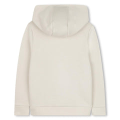 BOSS Kids Hooded sweatshirt in brushed cotton polyester fleece, fancy "BOSS" logo