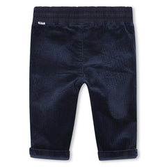 BOSS Baby Boys Navy Velvet Trousers Trousers