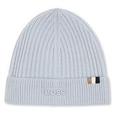 BOSS KIDS Knit beanie with branded embroidery