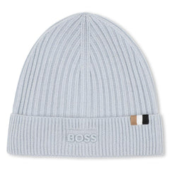 BOSS KIDS Knit beanie with branded embroidery