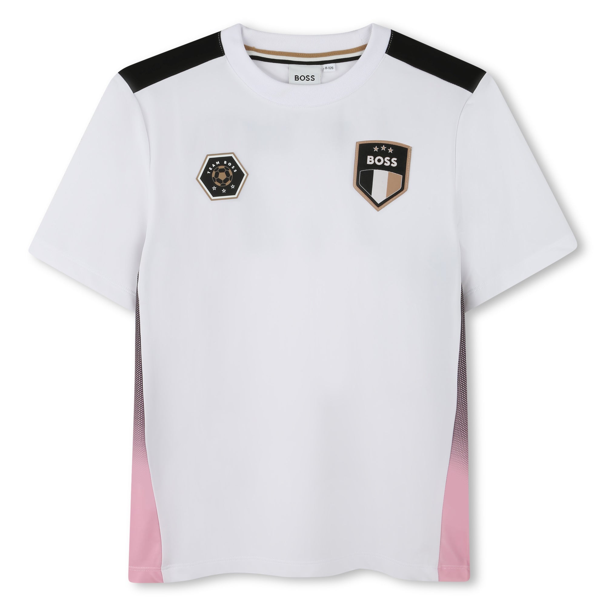 BOSS SS25 JNR Kids Football T-Shirt White