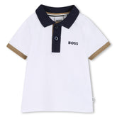 BOSS Baby Boys Short Sleeve Polo White