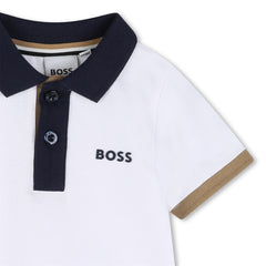 BOSS Baby Boys Short Sleeve Polo White