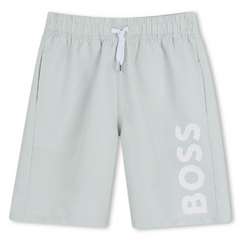 BOSS Kids T-Shirt paired with "BOSS" print on front. Paired with surfer swim shorts. REGULAR FIT Sprout Green