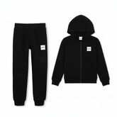 Hooded jogging cardigan in brushed fleece. Zipper closure with side pockets. BOSS woven label on chest. Paired with Jogging pants in brushed fleece. Elasticated waistband. 2 side pockets. Woven BOSS label under pocket. REGULAR FIT Black
