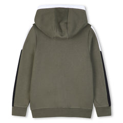 BOSS KIDS Hooded Cardigan with Jogging Bottoms Olive