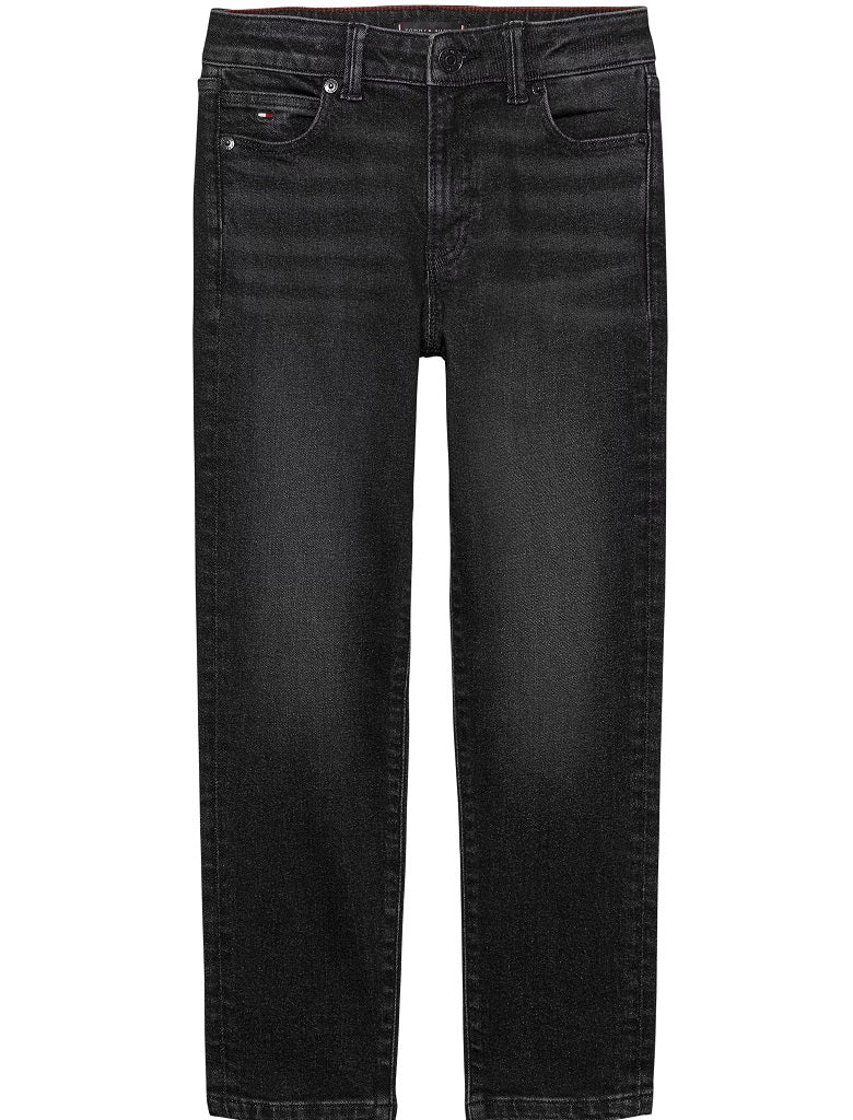 TOMMY HILFIGER Kids Modern Straight Washed Black Denims TOMMY HILFIGER Kids Modern Straight Washed Black Denims