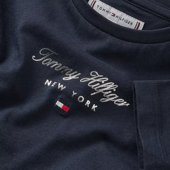 TOMMY HILFIGER Girls NYC Foil T-Shirt Navy