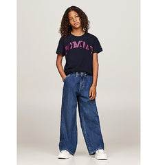 TOMMY JNR Girls Varsity T-Shirt Navy