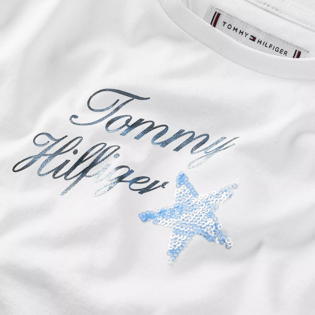 TOMMY HILFIGER Girls Sequin Foil T-Shirt TOMMY HILFIGER Girls Sequin Foil T-Shirt