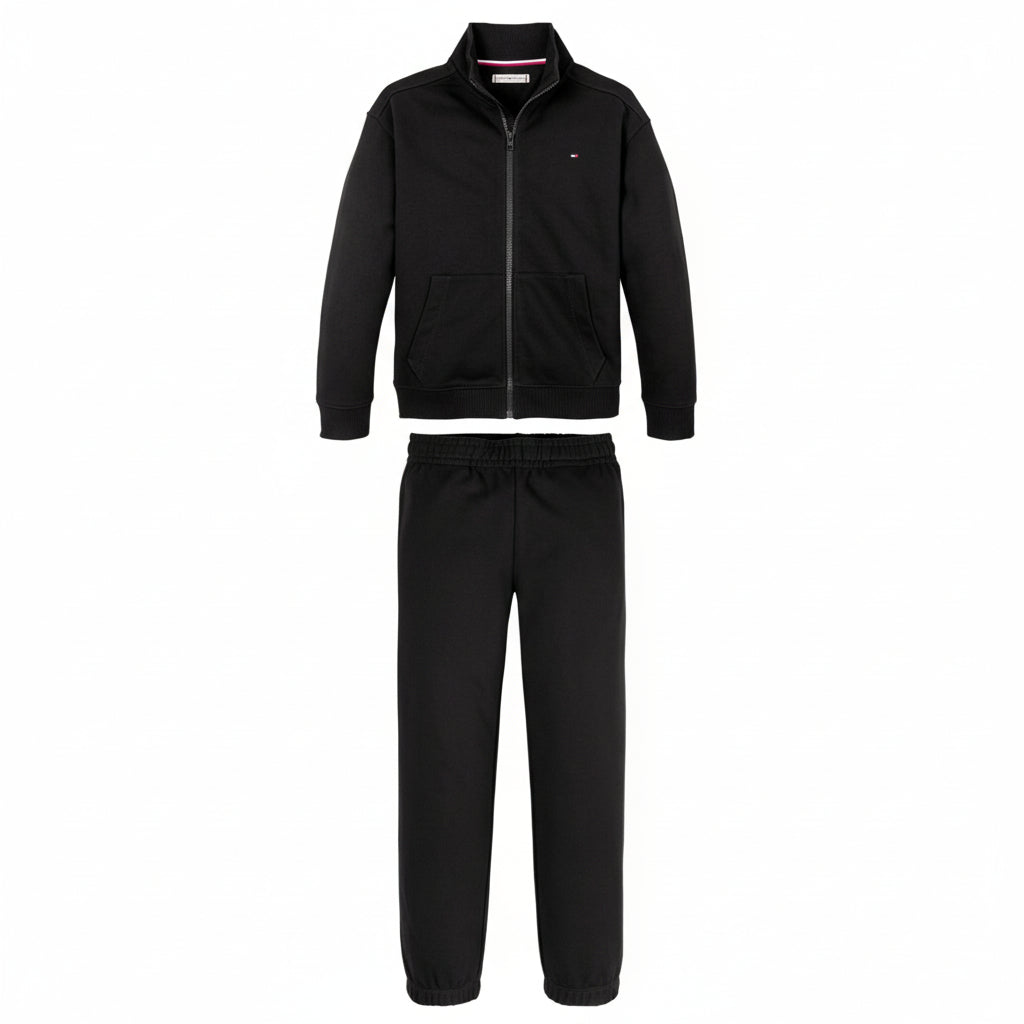 TOMMY HILFIGER Zipper and Joggers Set Black