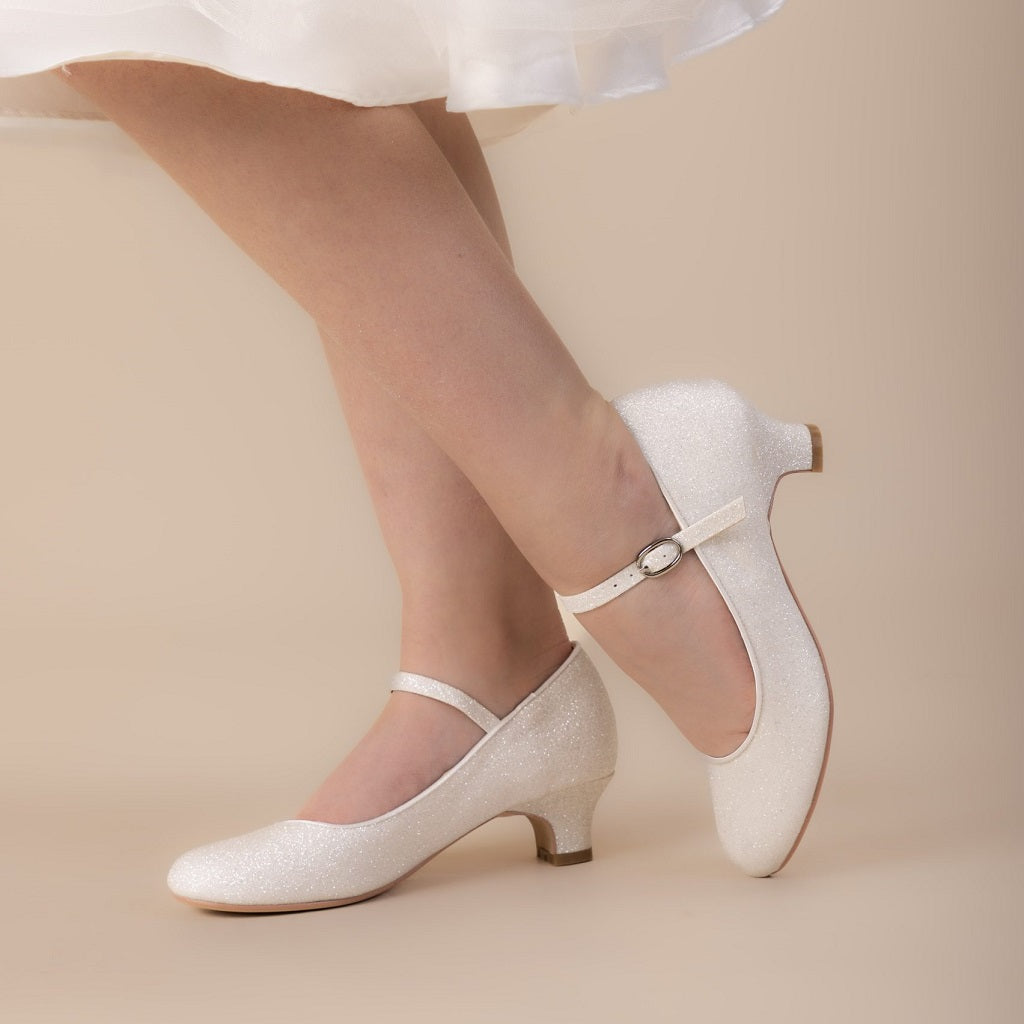 Girls white hot sale occasion shoes