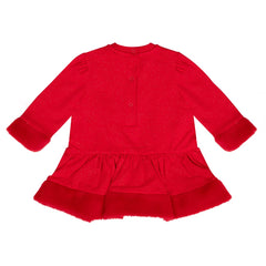 LITTLE A Harmony Heart Faux Fur Dress