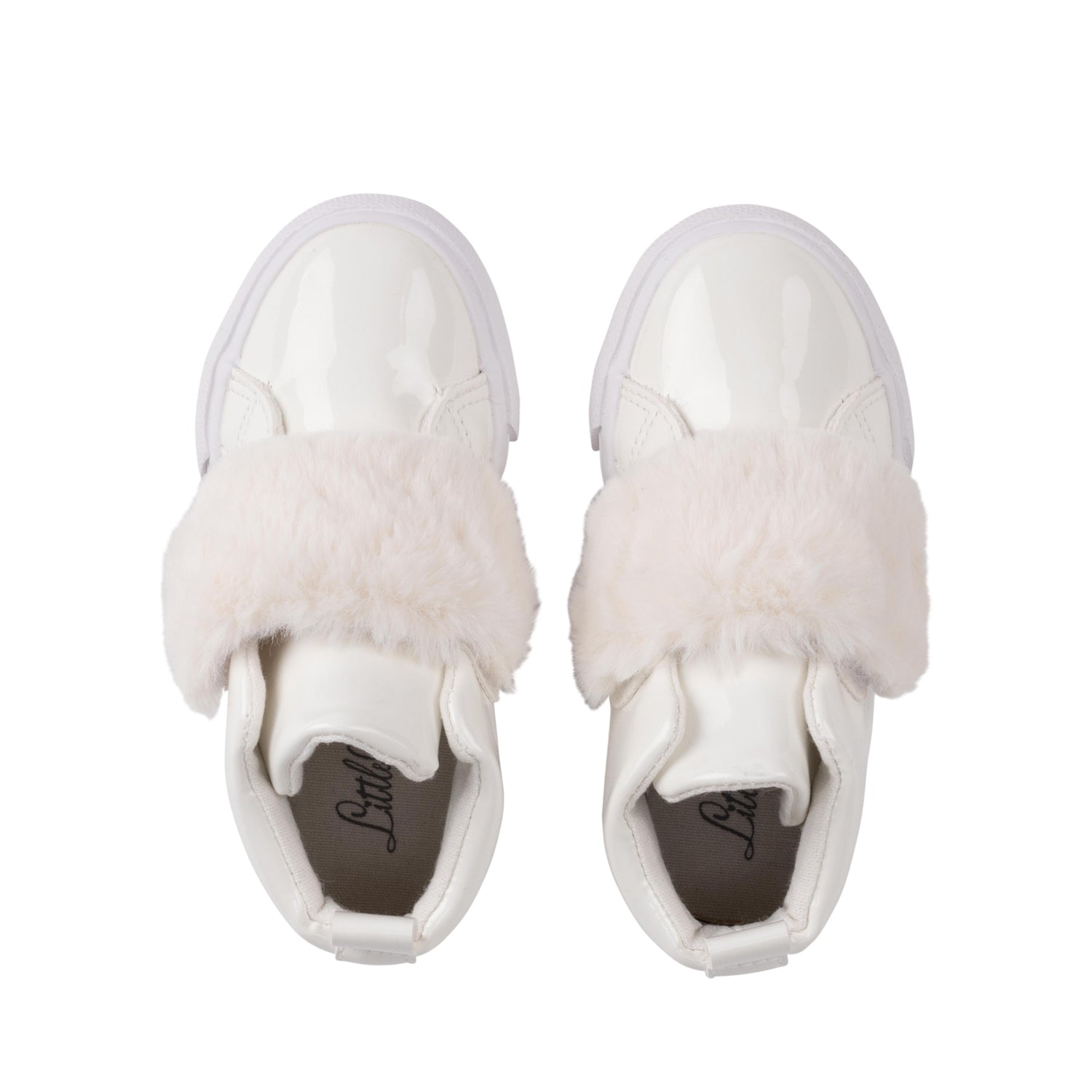 LITTLE A Faux Fur Strap High Top Snow White LITTLE A Faux Fur Strap High Top Snow White