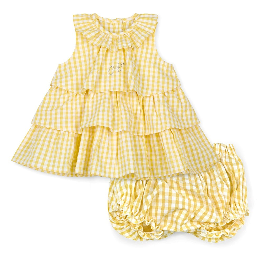 LITTLE A Aria Seersucker Dress Lemon LITTLE A Aria Seersucker Dress Lemon