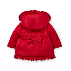 LITTLE A KAIA Heart Embroidery Puff Hooded Jacket Red