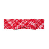 LITTLE A KATALINA Red Check Bow Headband