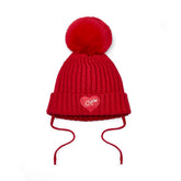 LITTLE A KAMILA Lurex Pom Hat Red