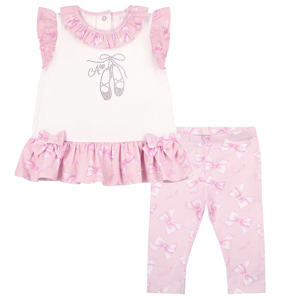 LITTLE A Bow Print Legging Set