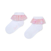 Little A Bow Print Frill Ankle Socks