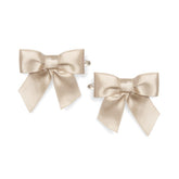 Little A by ADee Little Locket theme. The Denver hair clips feature smooth beige satin bows set on easy-to-wear clips. A pretty finishing touch for any little look. 