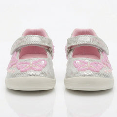 LELLI KELLY Sylvie dolly shoes bring enchanting style to little feet. These silver glitter shoes feature beaded butterflies with beaded floral accents across the front and sides, creating a magical sparkle with every step.