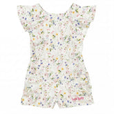 LELLI KELLY's adorable floral playsuit features charming ruffles and the iconic brand logo. Perfect for little ones who love a pop of colour and fun style! 