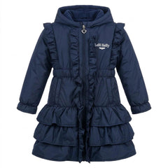 LELLI KELLY BTS Bella Hooded Frill Coat Navy