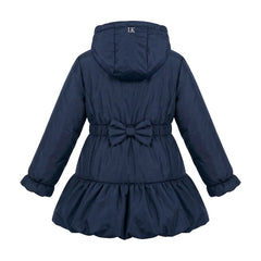 LELLI KELLY BTS Betsy Hooded Coat with Bow on back. Navy