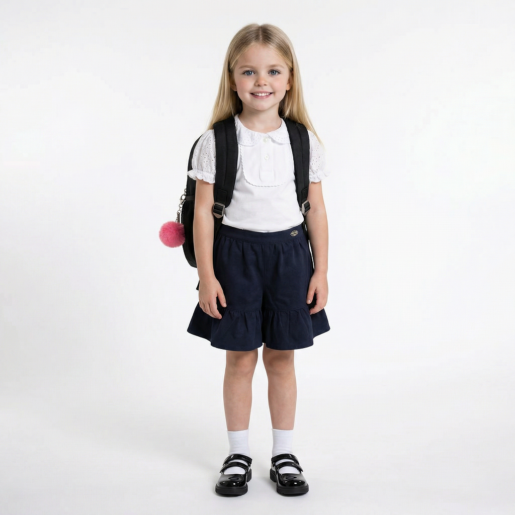 LELLI KELLY Navy Bambi charming culottes feature a decorative bow detail on the back and an iconic LELLI KELLY logo charm.