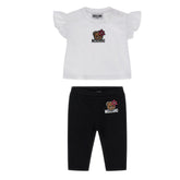 MOSCHINO Baby Girls T-shirt paired with leggings to match.