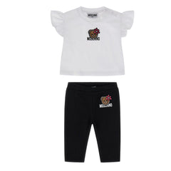 MOSCHINO Baby Girls T-shirt paired with leggings to match.