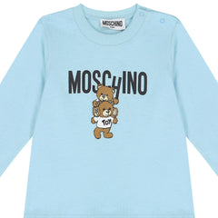 Baby Moschino Bear Logo T-Shirt Sky Blue