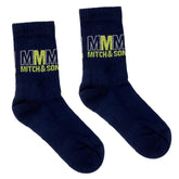MITCH & SON Jnr Triple M logo sports socks. Navy