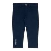 MITCH & SON Dark Navy Twill trousers with embroidered logo on leg finished with rubber logo badge on pocket 