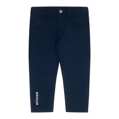 MITCH & SON Dark Navy Twill trousers with embroidered logo on leg finished with rubber logo badge on pocket 